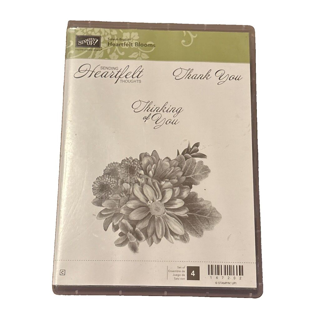 Stampin' Up! Heartfelt Blooms Cling Rubber Flowers & Plants Frame, 147202
